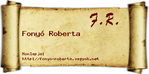 Fonyó Roberta névjegykártya