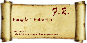 Fonyó Roberta névjegykártya